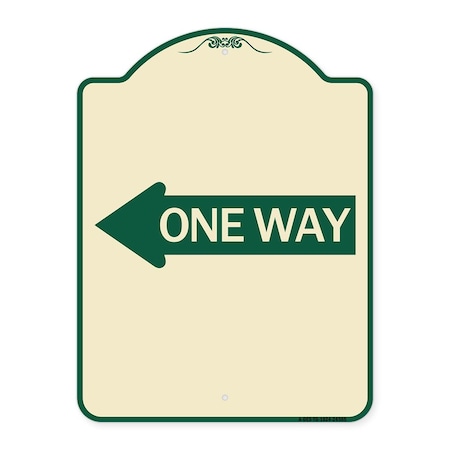 Signmission One Way With Left Arrow Heavy-Gauge Aluminum Architectural Sign, 24" x 18", TG-1824-24385 A-DES-TG-1824-24385